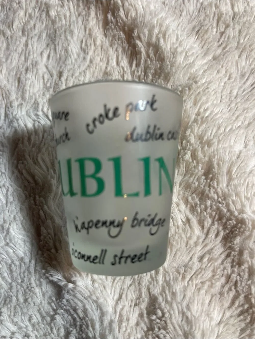Dublin Frosted Souvenir Shot Glass - Green Text
